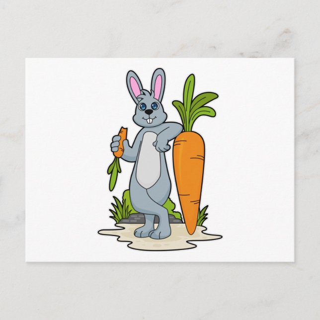 Carte Postale Lapin avec carotte (Devant)