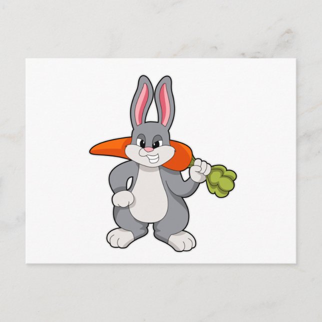 Carte Postale Lapin avec carotte (Devant)