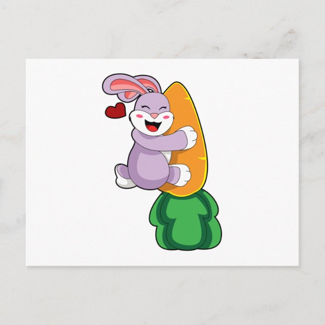 Carte Postale Lapin avec carotte (Devant)
