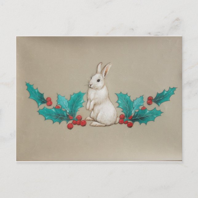 Carte Postale Lapin blanc (Devant)