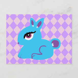 Carte Postale Lapin bleu