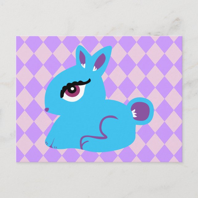 Carte Postale Lapin bleu (Devant)
