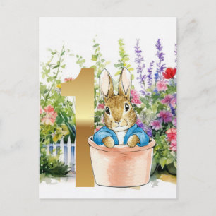 Carte Postale Lapin classique Premier anniversaire