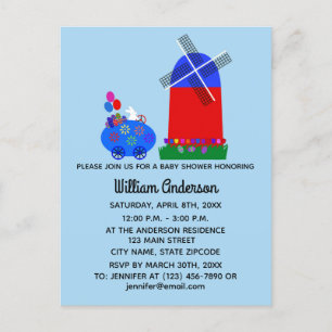 Carte Postale Lapin de Baby Shower Œuf Voiture #4 Invitation Car