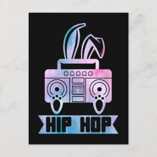 Carte Postale Lapin de musique Hip Hop Bunny