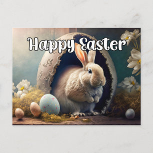 Carte Postale Lapin de Pâques heureux
