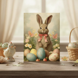 Carte Postale Lapin de Pâques vintage