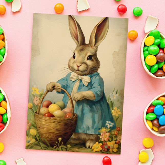 Carte Postale Lapin de Pâques vintage  (Créateur téléchargé)