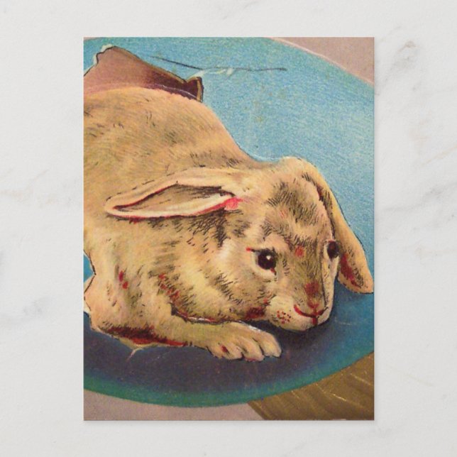 Carte Postale Lapin de Pâques vintage (Devant)