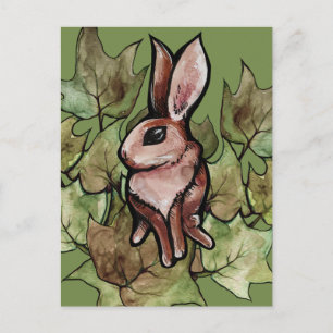 Carte Postale Lapin de printemps Nature Lierre