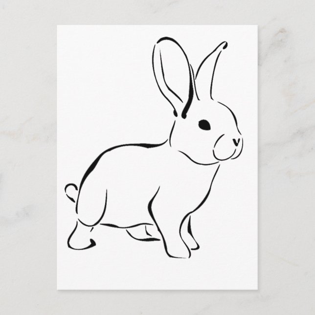 Carte Postale Lapin doux, mignon printemps ou dessin animé de Pâ (Devant)