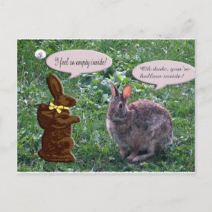 Carte Postale Lapin en chocolat