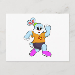 Carte Postale Lapin en course