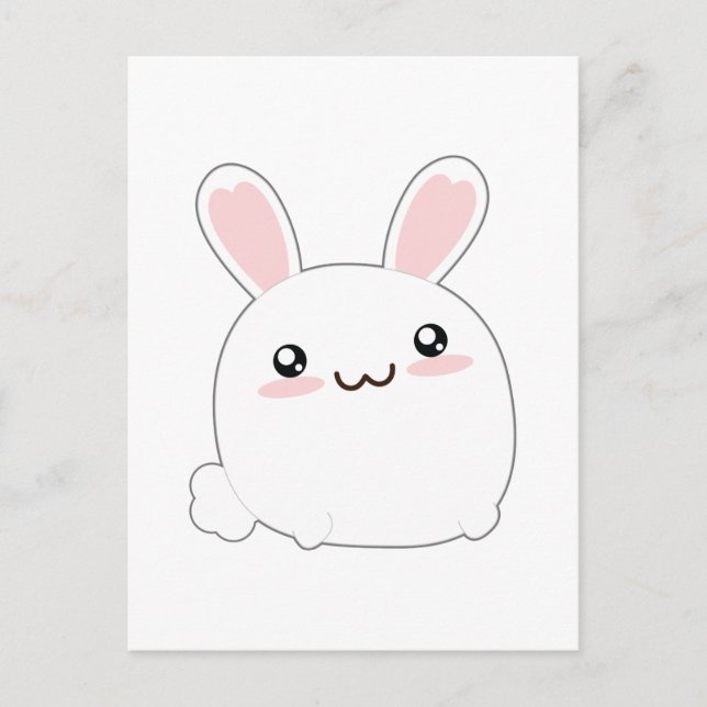 Carte Postale Lapin Graisé Cute - Lapin Fluffy Adorable Lapin (Devant)