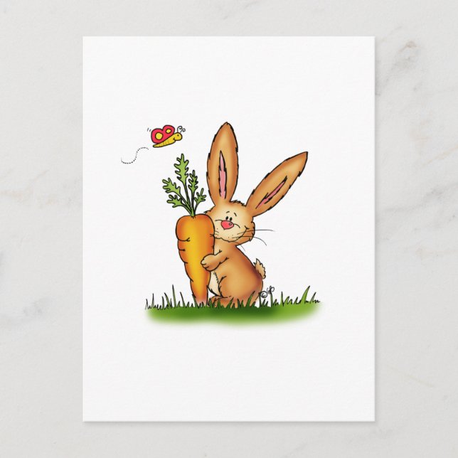 Carte Postale Lapin mignon avec carotte par Gerda Steiner/Send2s (Devant)