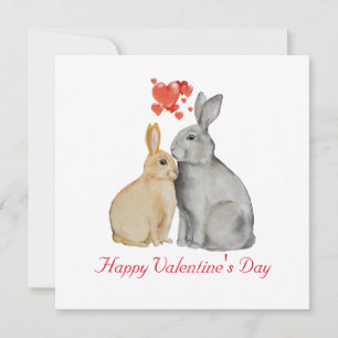 Carte postale lapin mignonne de la Saint-Valentin