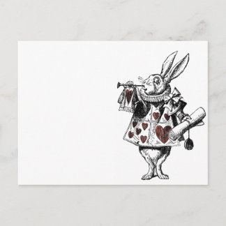 Carte Postale Lapins blancs de coeur - Alice au pays des merveil