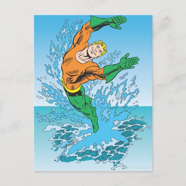 Carte Postale L'Aquaman sort de la mer (Devant)