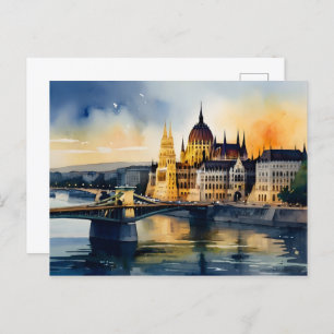 Carte Postale L'aquarelle de Budapest