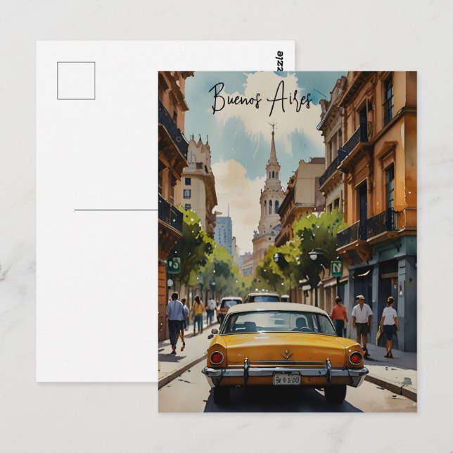 Carte Postale L'aquarelle de Buenos Aires (Devant / Derrière)