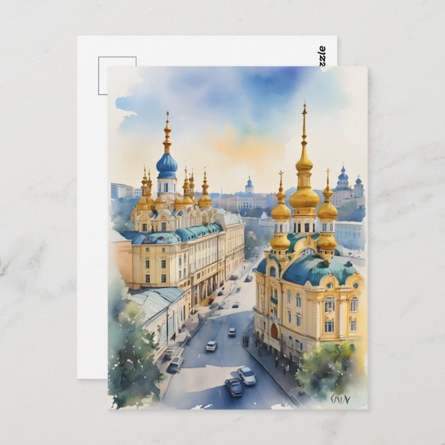Carte Postale L'aquarelle de Kiev (Devant / Derrière)