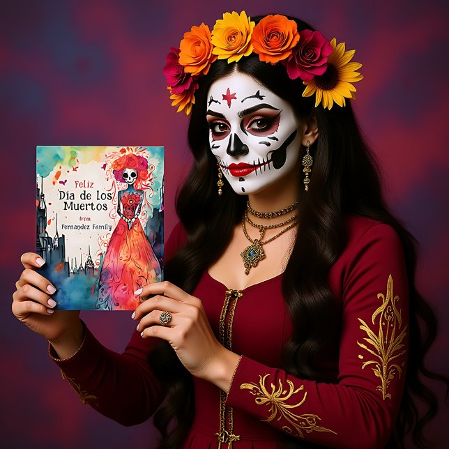 Carte Postale L'aquarelle de Lady Catrina, hommage florissant (Lady Catrina's Watercolor Blooming Tribute Postcard)