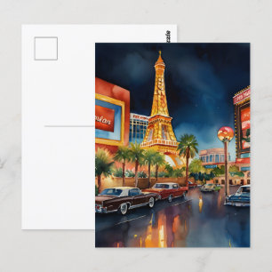 Carte Postale L'aquarelle de Las Vegas