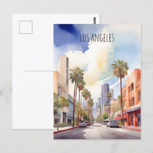 Carte Postale L'aquarelle de Los Angeles