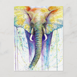 Carte Postale L'aquarelle des éléphants