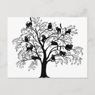 Carte Postale L'arbre aux chats noirs