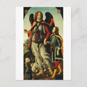 Carte Postale L'archange Raphaël avec le jeune Tobie