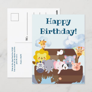 Carte Postale L'arche de Noé pour l'anniversaire
