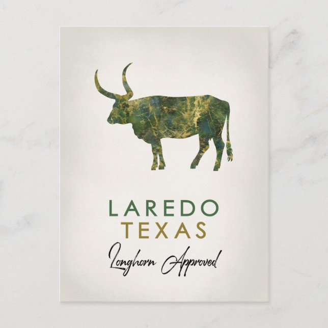 Carte Postale Laredo Texas Marbre foncé (Devant)