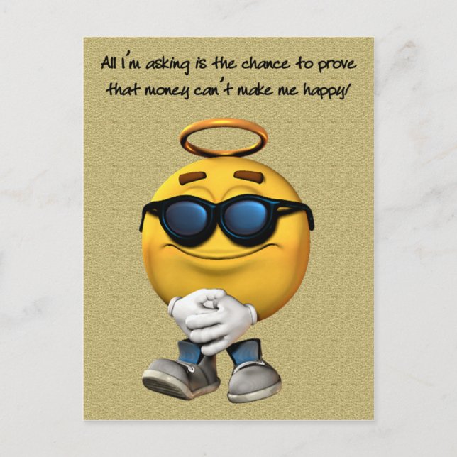 Carte Postale L'argent ne peut pas me rendre heureux (Devant)