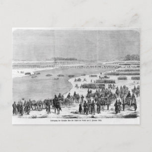 Carte Postale L'armée prussienne traverse le Shlei à Arnis