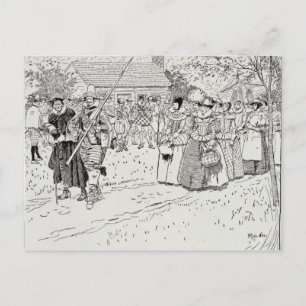 Carte Postale L'arrivée des jeunes femmes à Jamestown