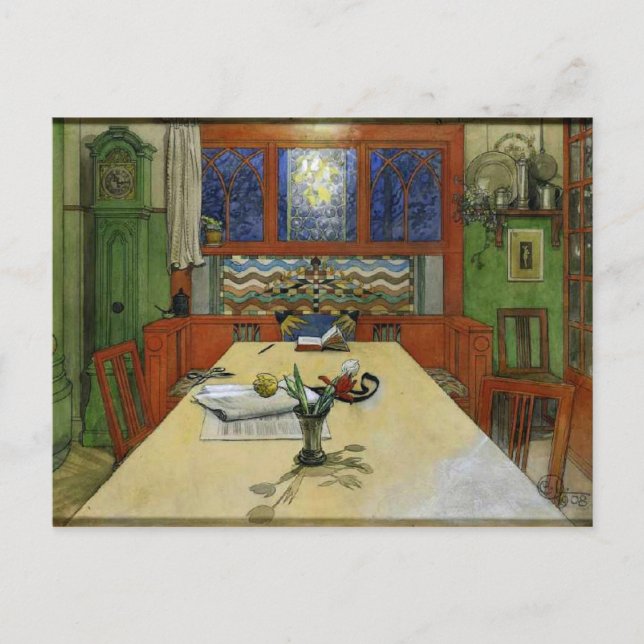 Carte Postale Larsson - Soirée, Intérieur (Devant)