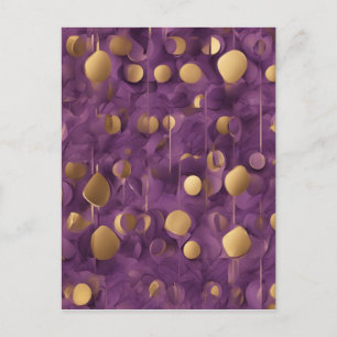 Carte Postale L'art Abstrait violet et or