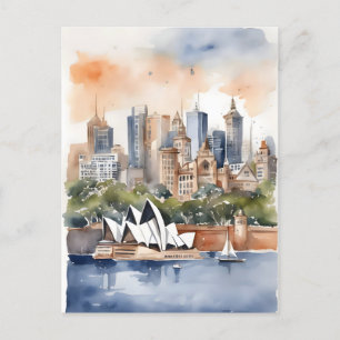 Carte Postale L'art aquarelle de Sydney