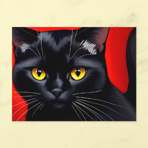 Carte Postale L'art captivant du chat noir