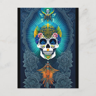 Carte Postale L'art crâne à sucre - Jour des morts