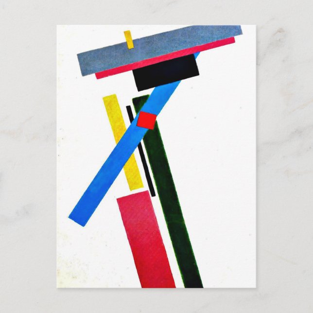 Carte Postale L'art de Kazimir Malevich : Construction du suprém (Devant)