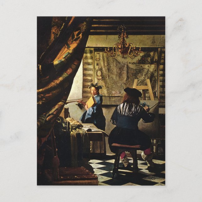 Carte Postale L'art de la peinture de Johannes Vermeer vers 1668 (Devant)