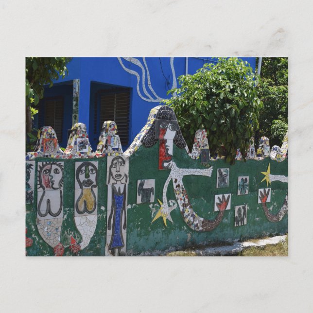 Carte Postale L'art de la sirène de clôture en mosaïque à Cuba (Devant)