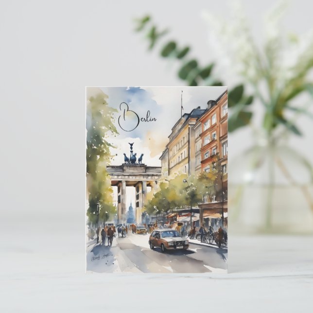Carte Postale L'art de l'aquarelle à Berlin (Debout devant)