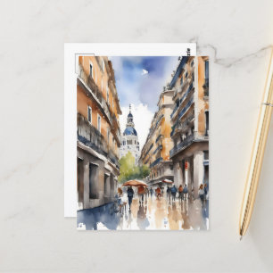 Carte Postale L'art de l'aquarelle à Madrid