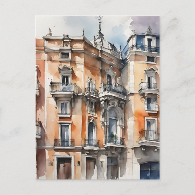 Carte Postale L'art de l'aquarelle à Madrid (Devant)