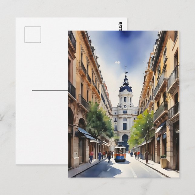 Carte Postale L'art de l'aquarelle à Madrid (Devant / Derrière)