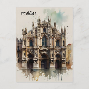Carte Postale L'art de l'aquarelle à Milan