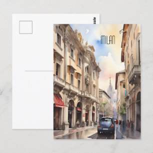 Carte Postale L'art de l'aquarelle à Milan